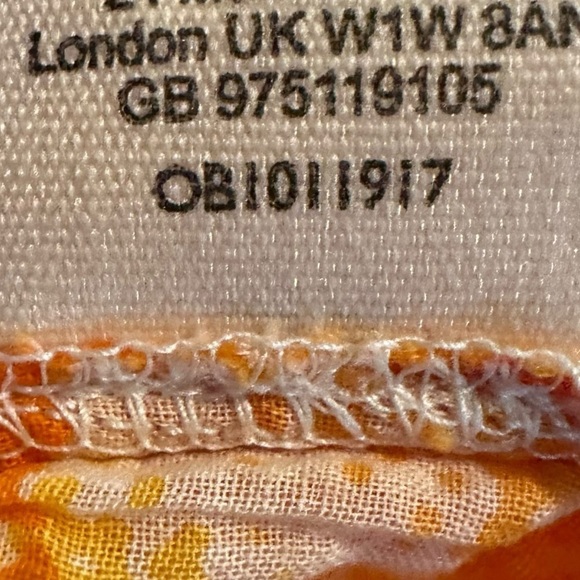 Free People Tropical Hawaiian Maxi Top Cover up Tangerine Cream Small One Size - Picture 9 of 10